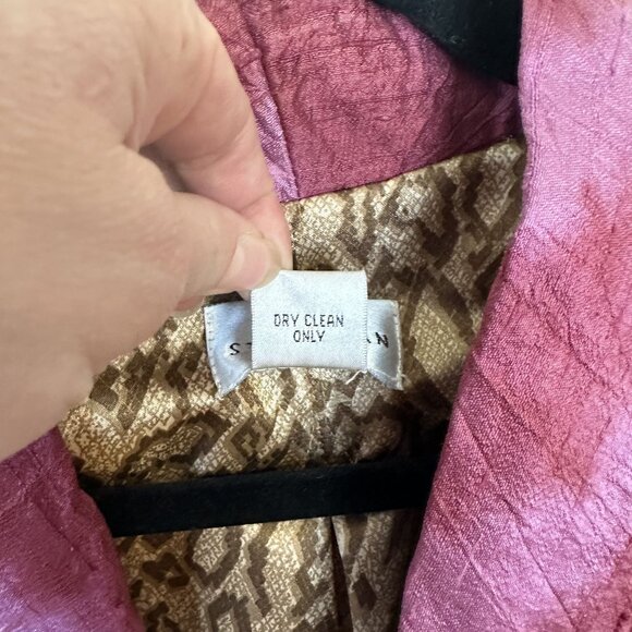 Vtg Sandy Starkman Silk Blend Cropped Jacket Abstract Multicolor Womens India - Picture 7 of 8